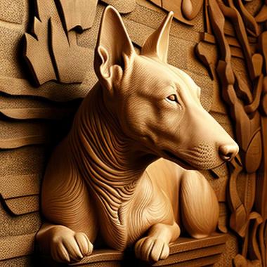 3D model Bull Terrier dog (STL)